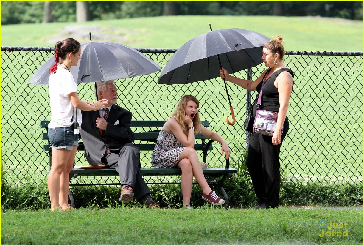 Sophie Nelisse and Derek Jacobi film 'History of Love' in Central Park**USA ONLY**