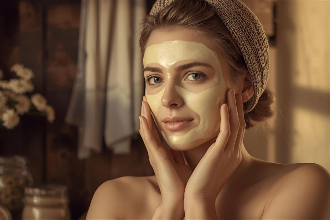 Femeie îngrijind tenul cu ritualuri de skincare inspirate din trecut