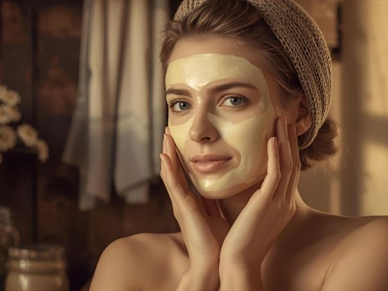 Femeie îngrijind tenul cu ritualuri de skincare inspirate din trecut