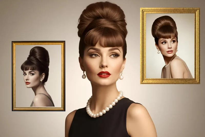 Coafură retro din anii '50, stil glamour cu onduleuri bine definite