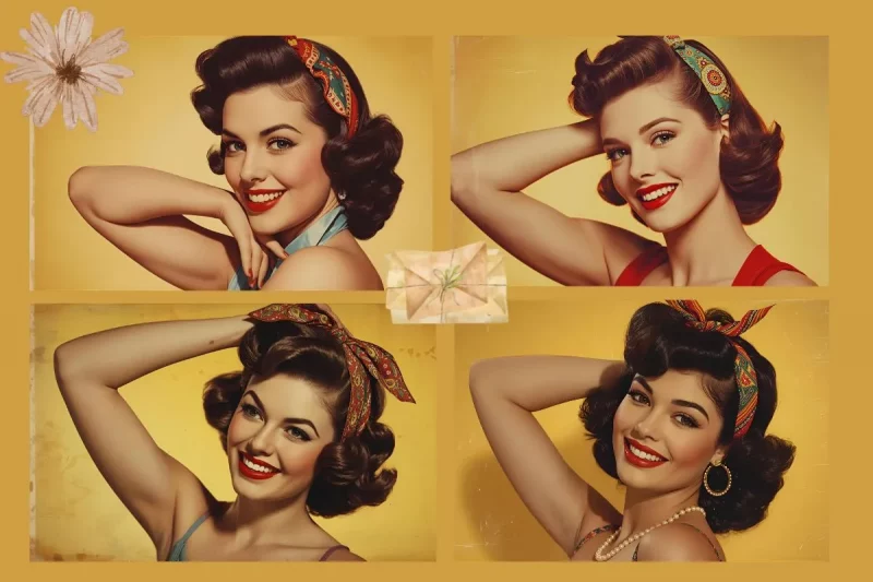 Coafură vintage inspirată din anii '40, cu bucle lejere și un aer elegant