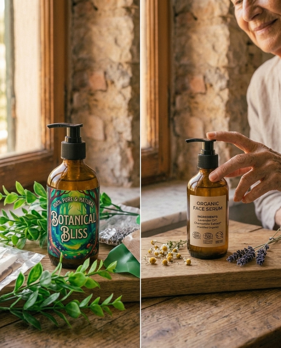 Etichete cosmetice cu greenwashing: ambalaje verzi comparate cu liste INCI reale